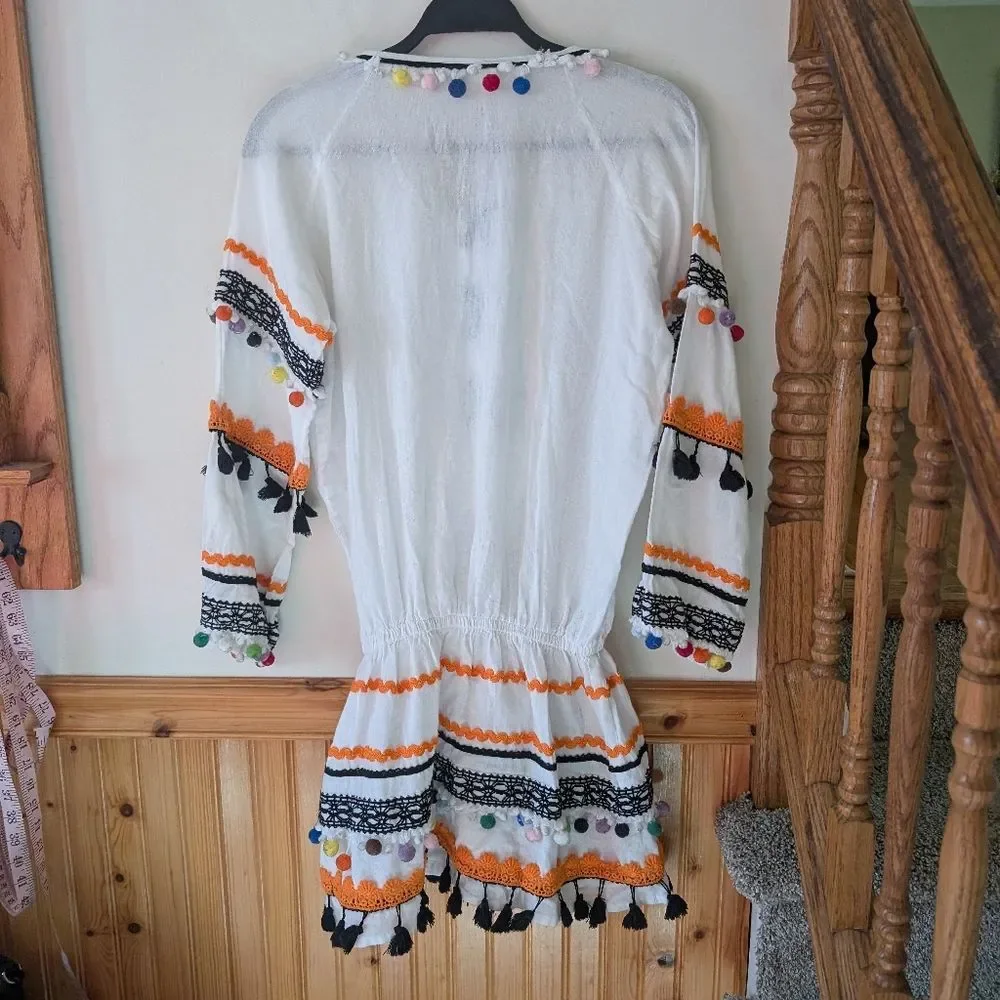 Dodo Bar Or Pass Pour Too‎ Tassel Pom Pom Bohemian Dress Size Small